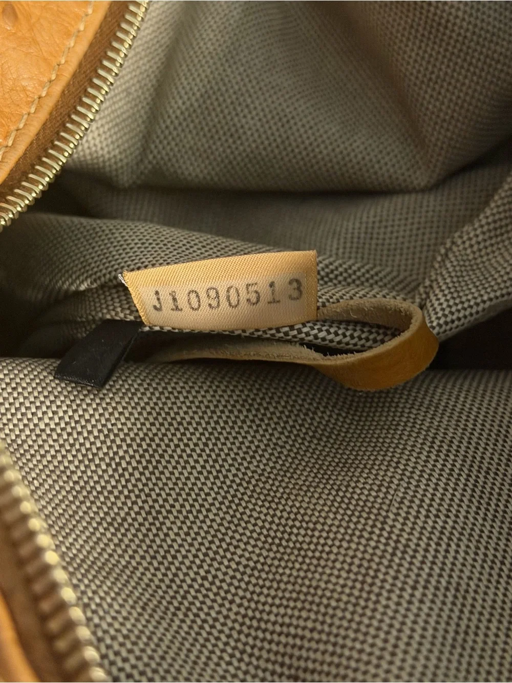 Dooney & Bourke Tan Ostrich-Embossed Leather Shoulder Bag